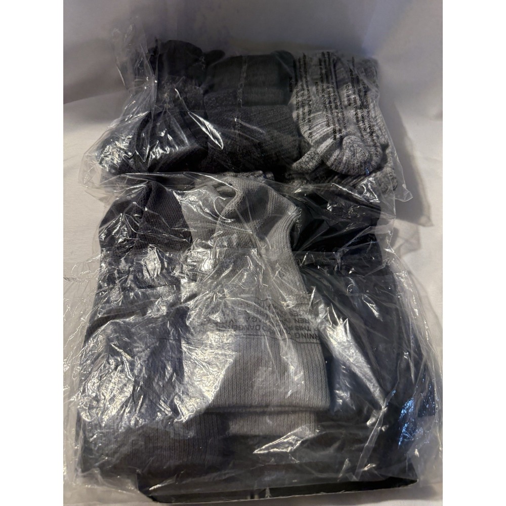 Tommie Copper Compression Socks Lot 2 Packs 8 Pairs Gray Black Large Unisex